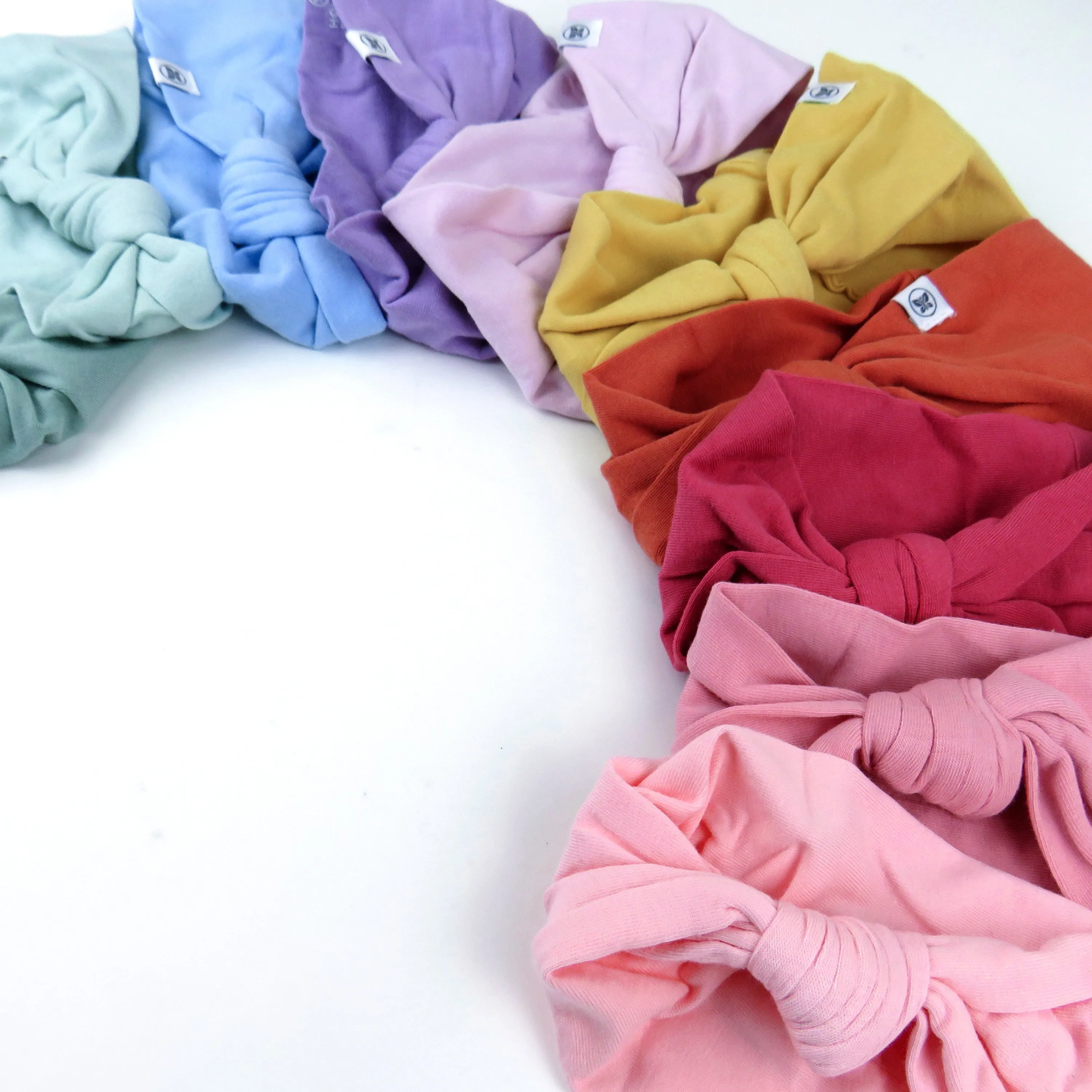 10-Pack Organic Cotton Knotted Headbands