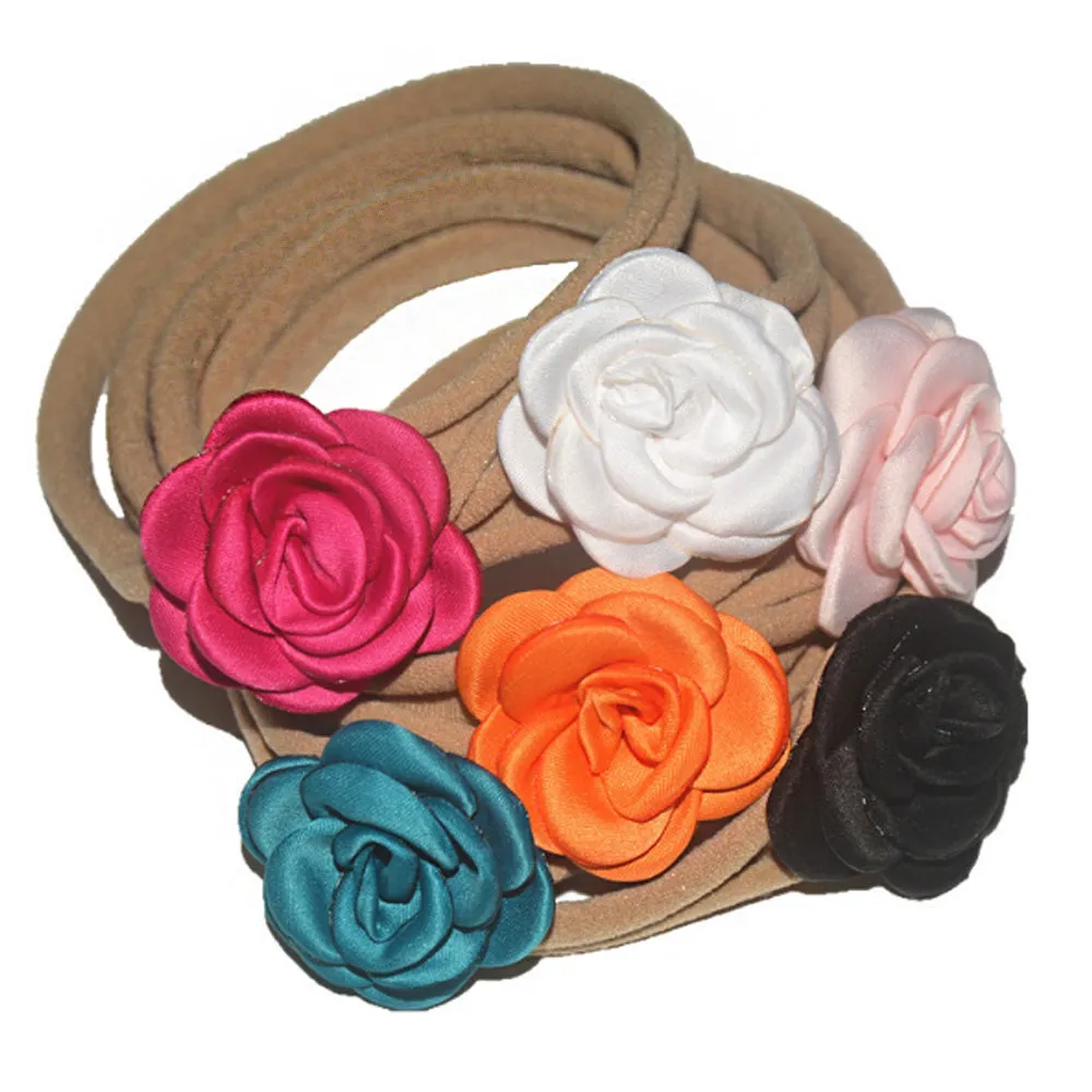 10PCS  About 33cm Nylon Baby Headbands Run-Resistant Headbands Wholesale nylon elastic one size fits all Stretchy Baby Headbands DIY Baby Headbands color 17