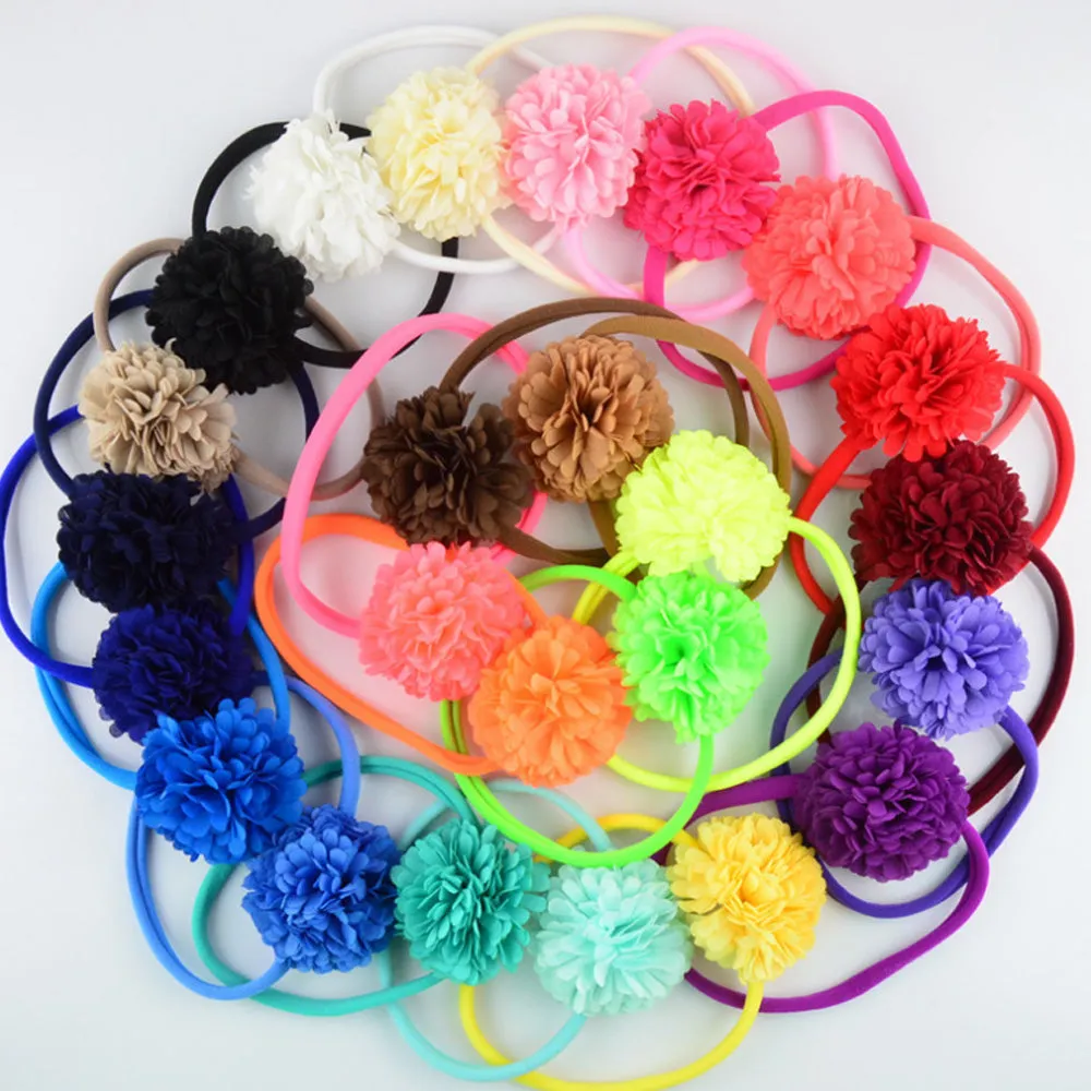 10PCS  About 33cm Nylon Baby Headbands Run-Resistant Headbands Wholesale nylon elastic one size fits all Stretchy Baby Headbands DIY Baby Headbands color 17