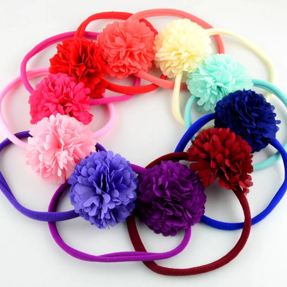 10PCS  About 33cm Nylon Baby Headbands Run-Resistant Headbands Wholesale nylon elastic one size fits all Stretchy Baby Headbands DIY Baby Headbands color 22