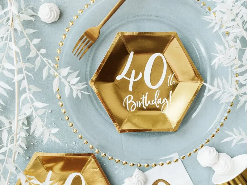 40th Birthday Small Party Plates (6 Pack)