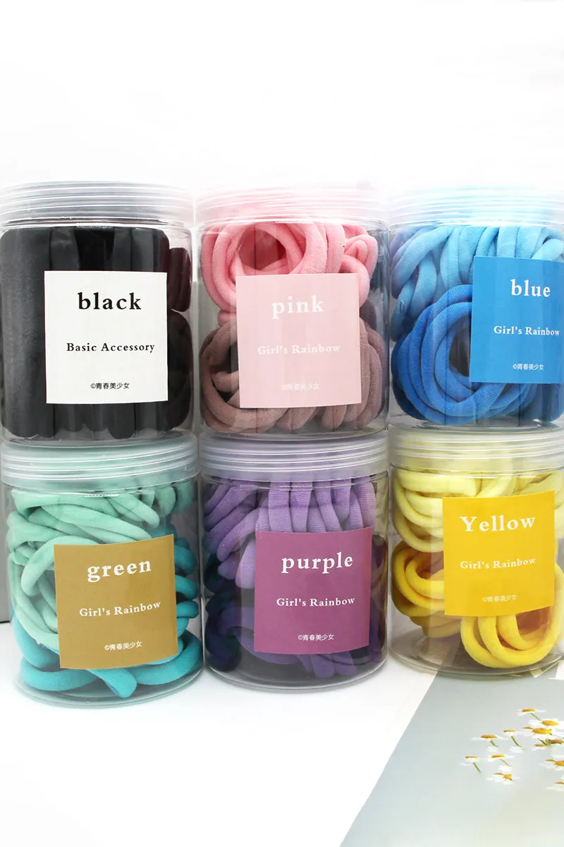 50 CANNED HIGH ELASTIC SEAMLESS HAIR BANDS, 50PCS PER 1 PACK