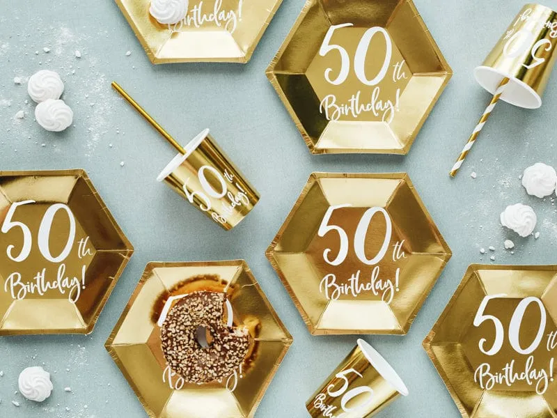 50th Birthday Small Party Plates (6 Pack)