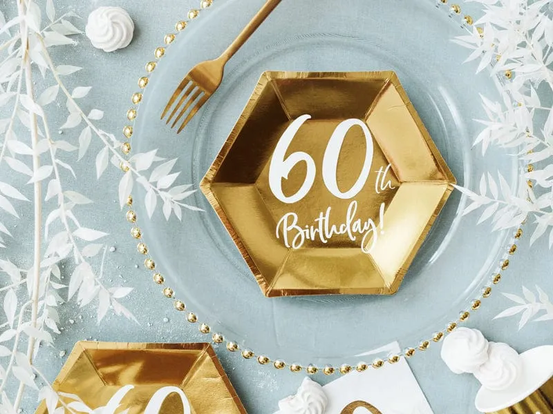 60th Birthday Small Party Plates (6 Pack)