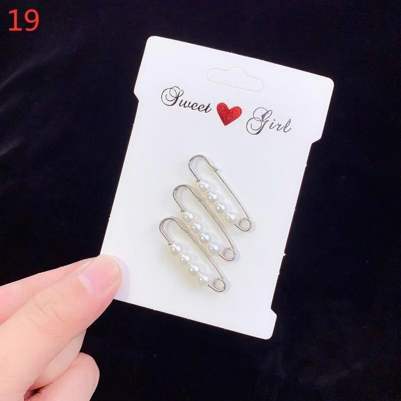 6pcs Enamel Hijab Brooches Pin