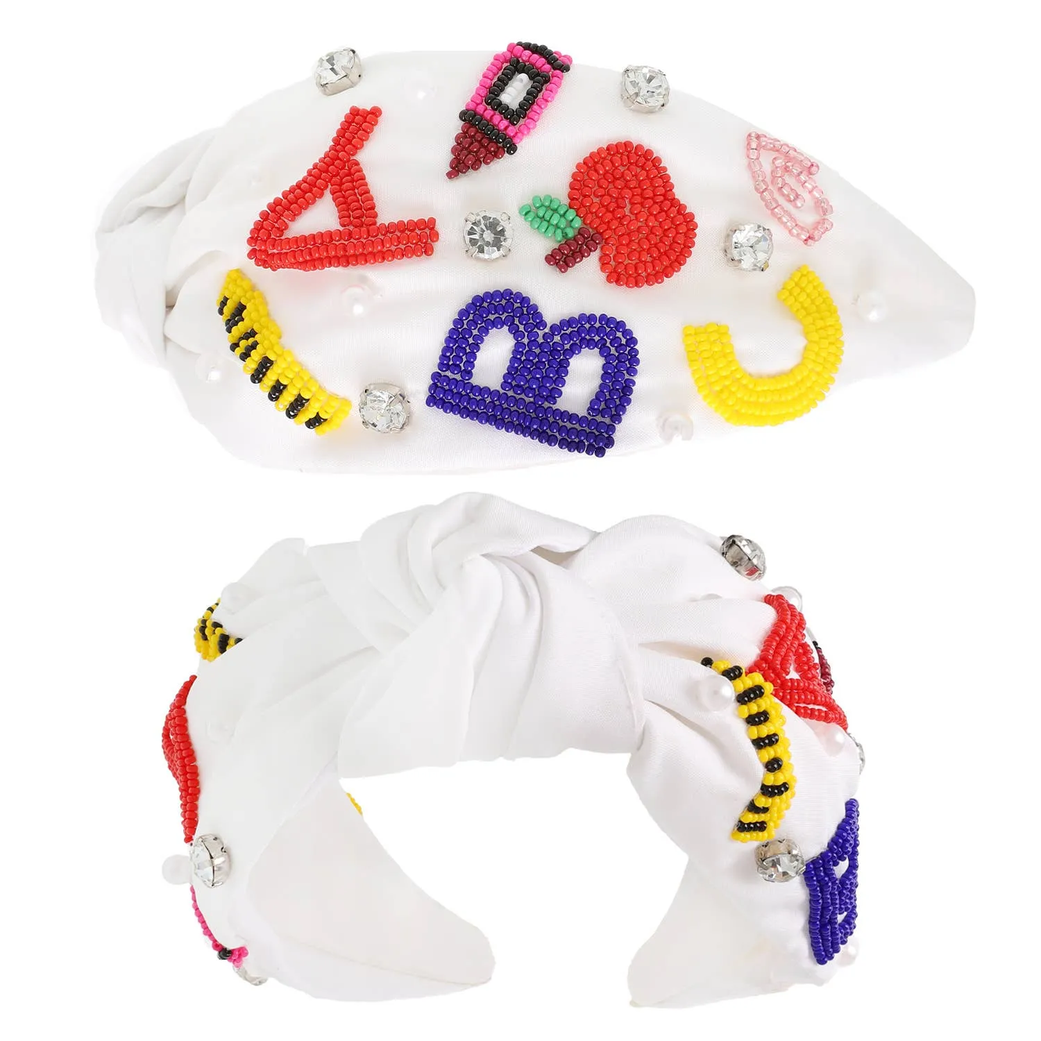 ABC Teacher Beaded Knotted Headband