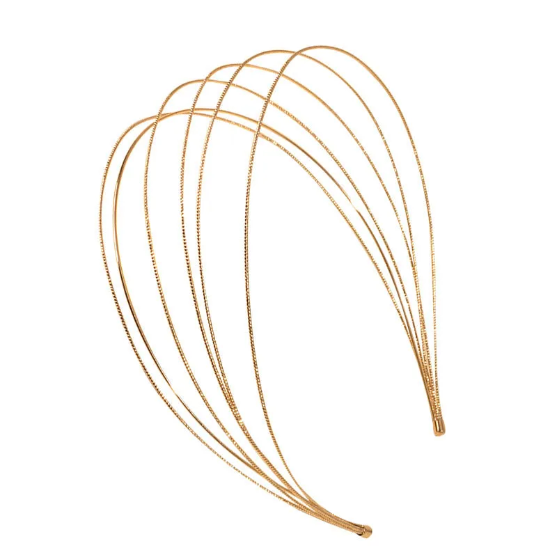 Add a Touch of Luxury to Your Look with Our Golden Alloy Metal Wide Hair Band Head Band - Perfect for Parties and Proms!