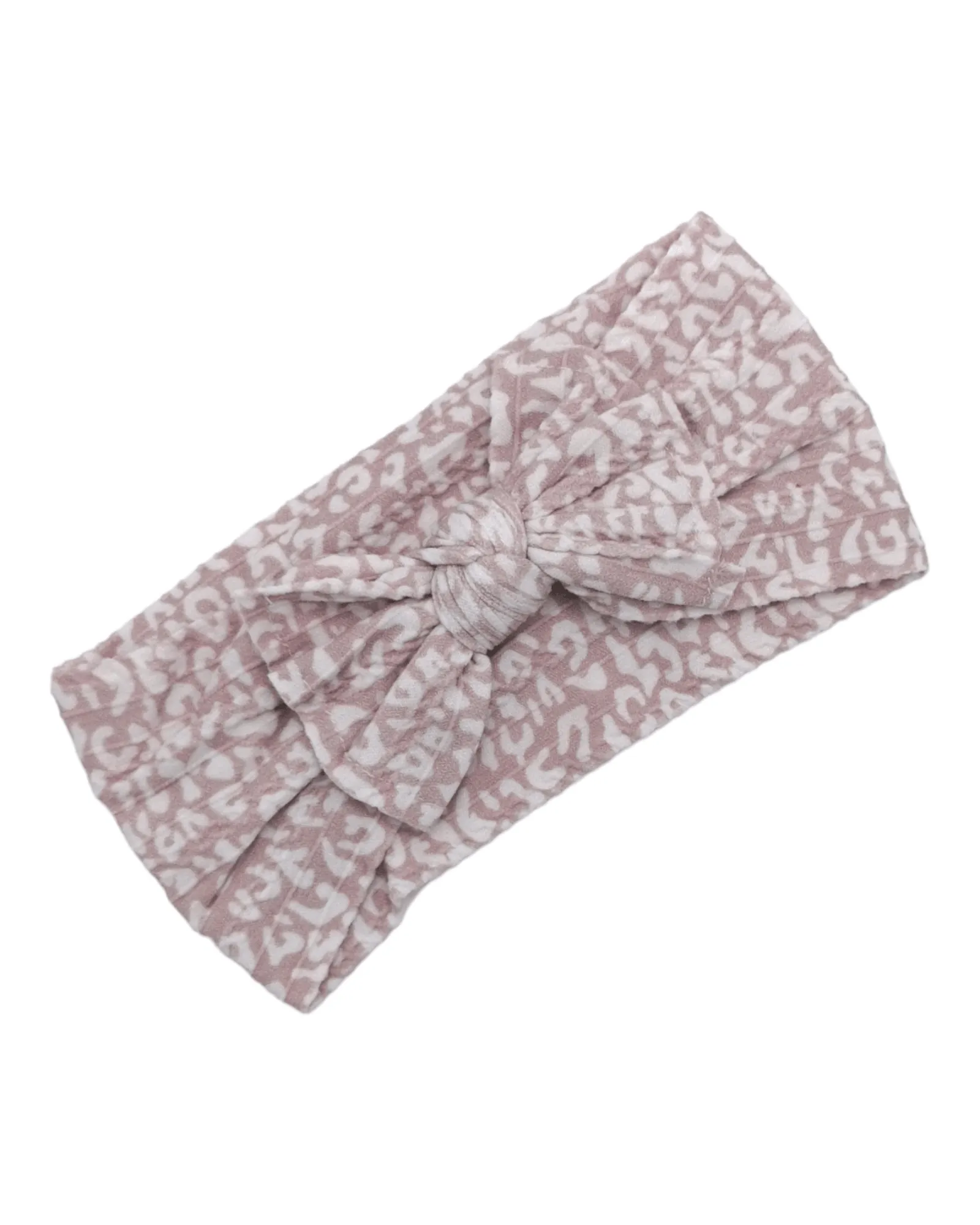 Adult Size - Beige Leopard Print Cable Headband