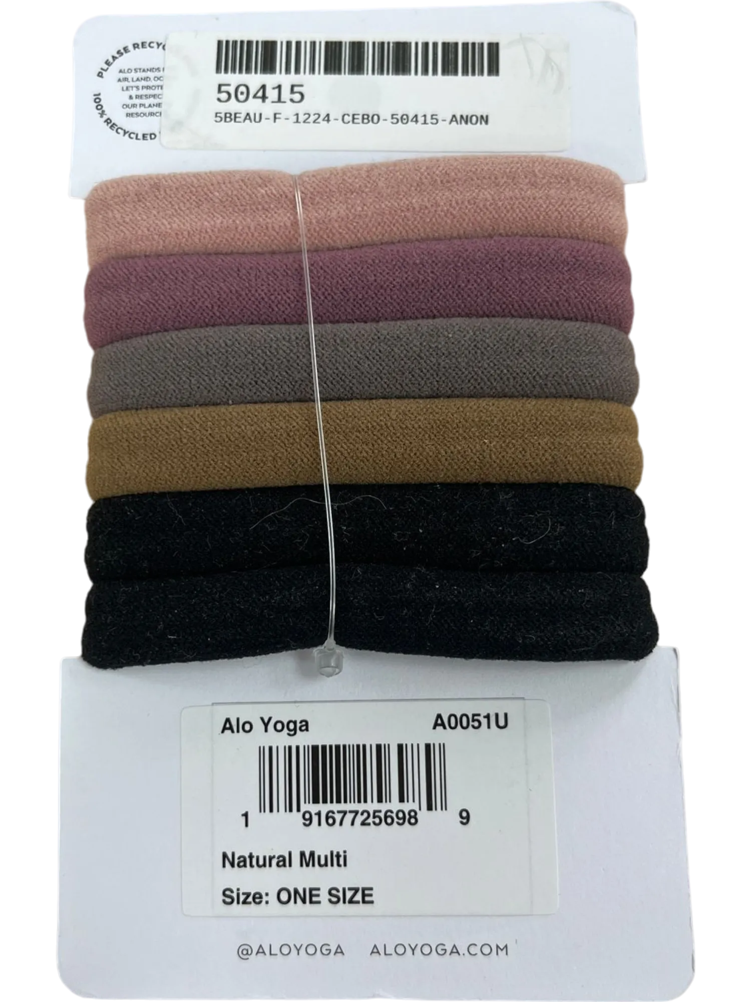 Alo Yoga Multicoloured Hair Ties Pack Smooth Soft Snag-Free One Size