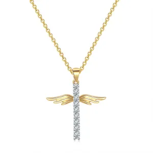 Angel Wings Cross Necklace