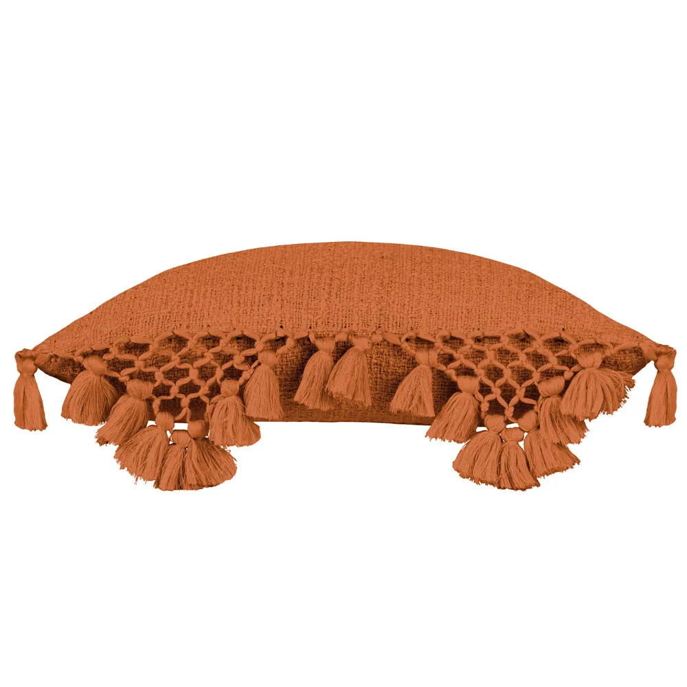 Anko Macrame Tassel Trim Cushion Pecan