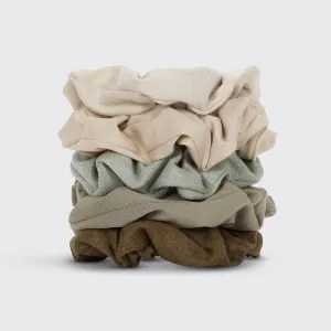 Assorted Textured Scrunchies 5pc Set - Eucalyptus/KITSCH