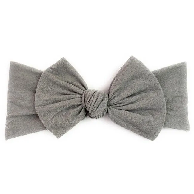 Baby Wisp Headband Nylon Bow 0M  Grey