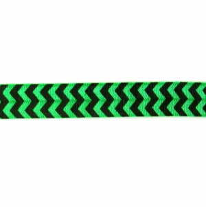 Black Chevron on Emerald Green Fold Over Elastic Trim