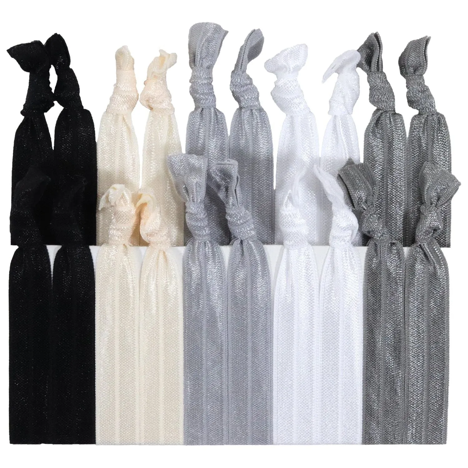 Black Ombre Ribbon Hair Ties - 20 Pack