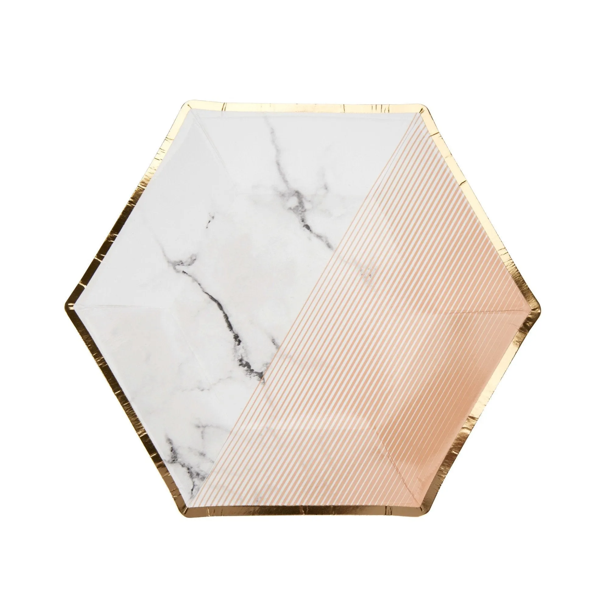 Blush Marble Colour Block Plate Small (8 Pack)