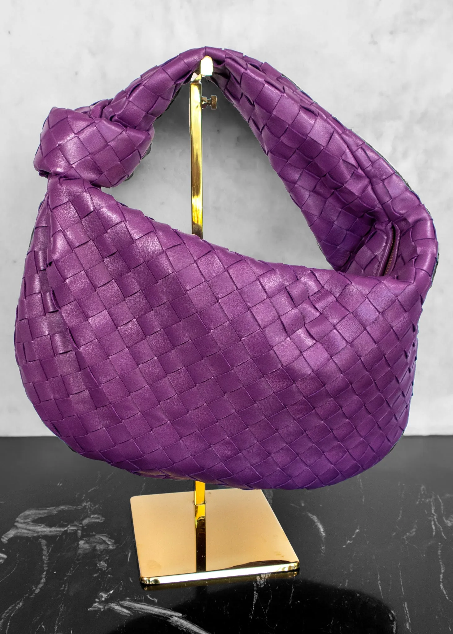 Bottega Veneta Nappa Intrecciato Teen Jodie Hobo Eggplant