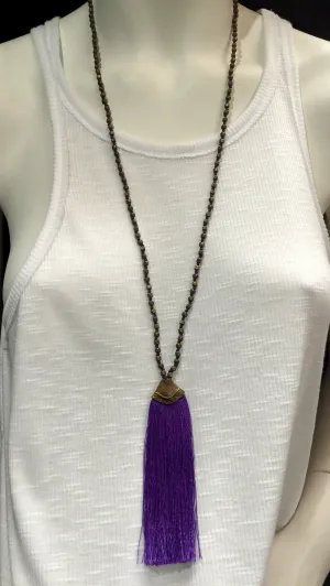 Brass Beads Tassel Necklace