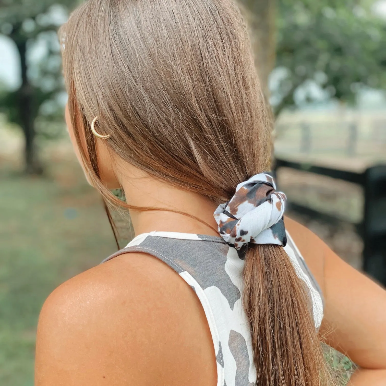 Brown Cowhide Stretchy Headwrap