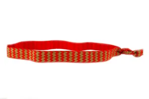 Chevron Red Gold Elastic Headband (SKU 6028 HB)