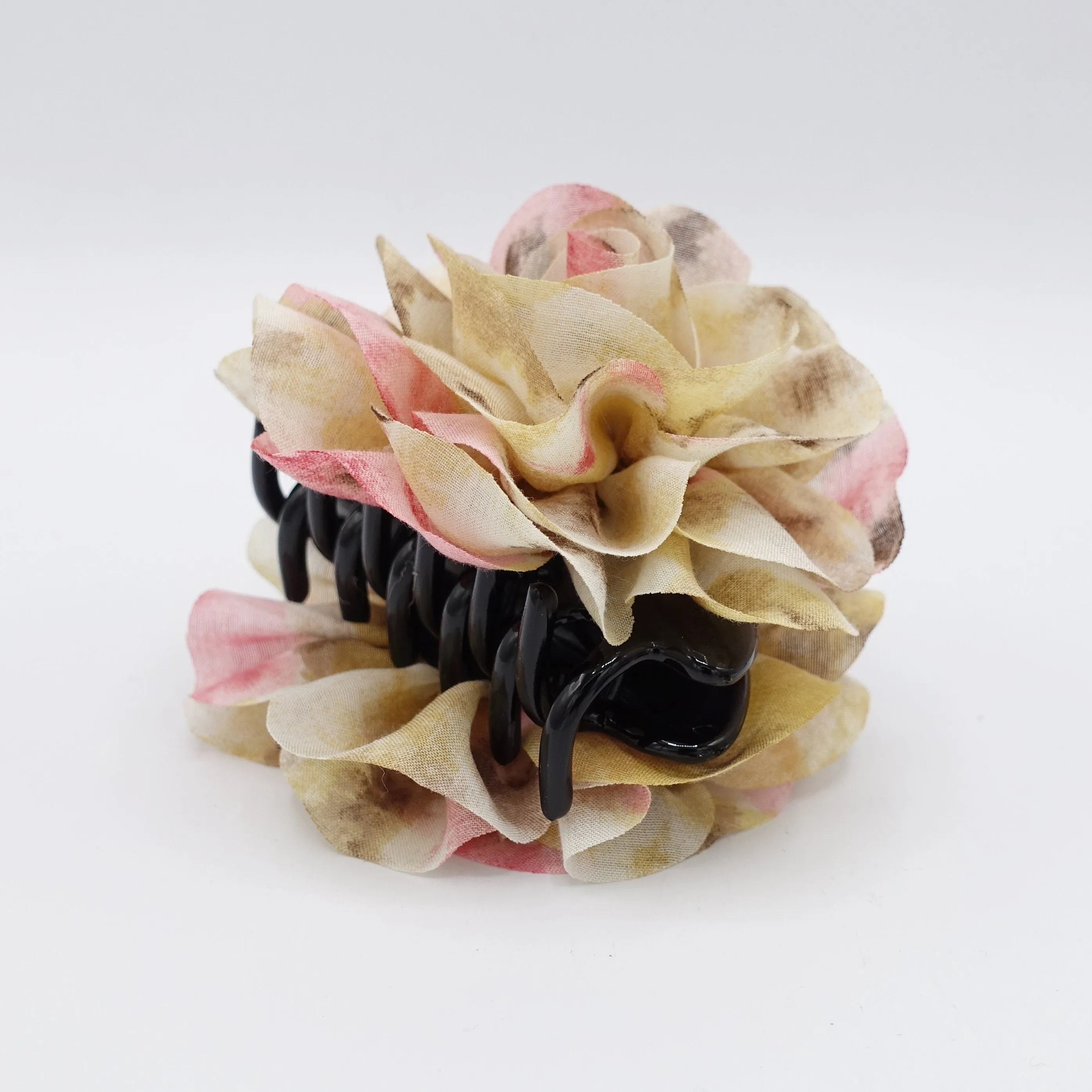 chiffon flower hair claw multi colored petal hair accessory for women