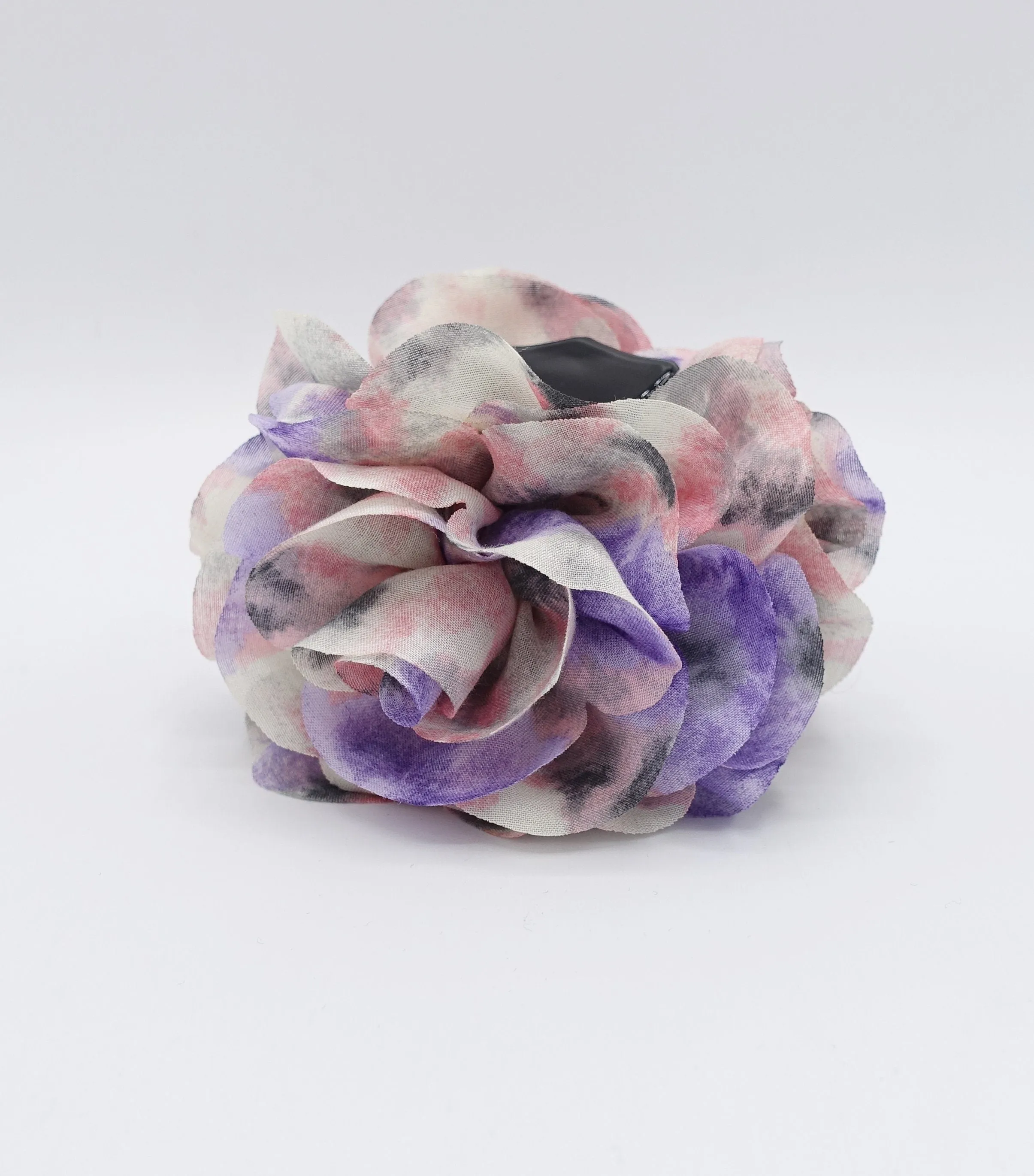 chiffon flower hair claw multi colored petal hair accessory for women