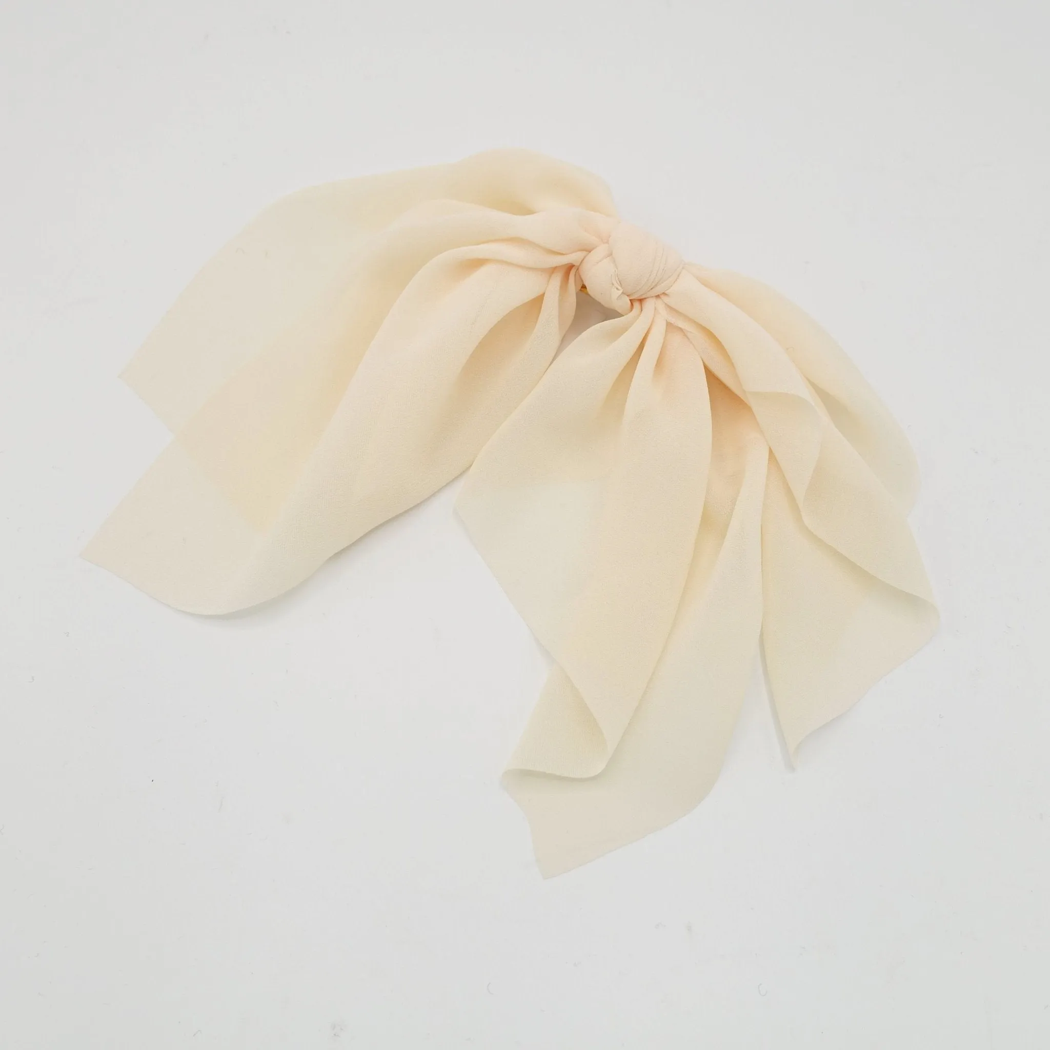 chiffon layered hair bow solid color drape feminine style hair knotted bow french hair barrette