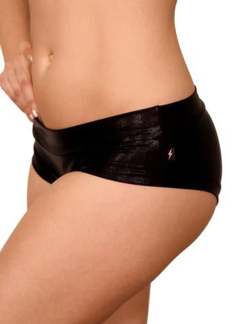 Cleo the Hurricane Hot Pants - Metallic Black