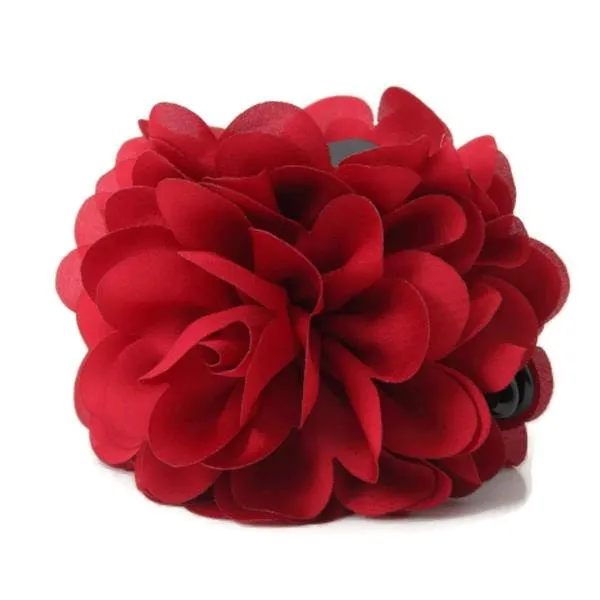 Dahlia Narrow Petal Fabric Flower Hair Jaw Claw Clip Women Hair Accessories