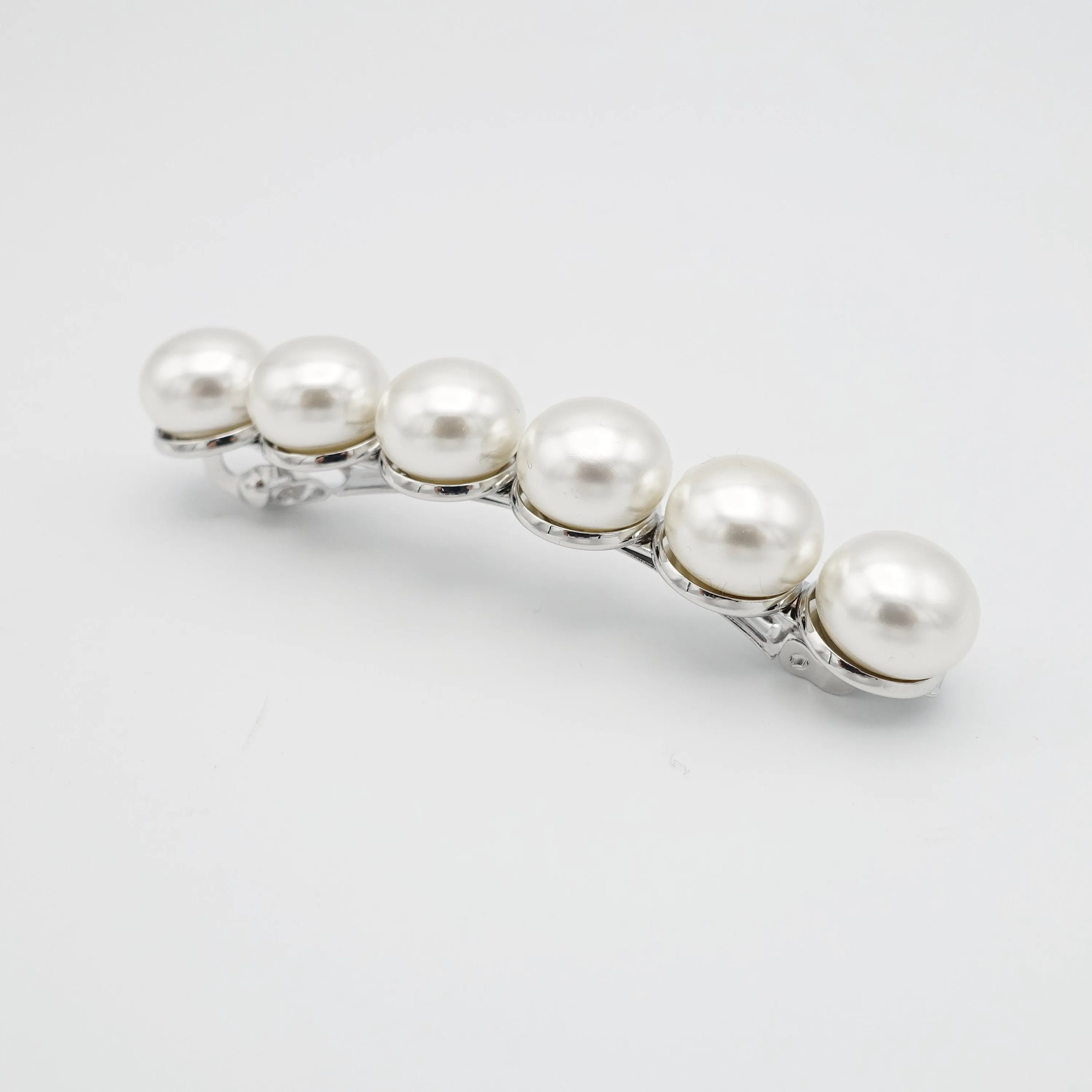 donuts pearl embellished french barrette women hair accessory