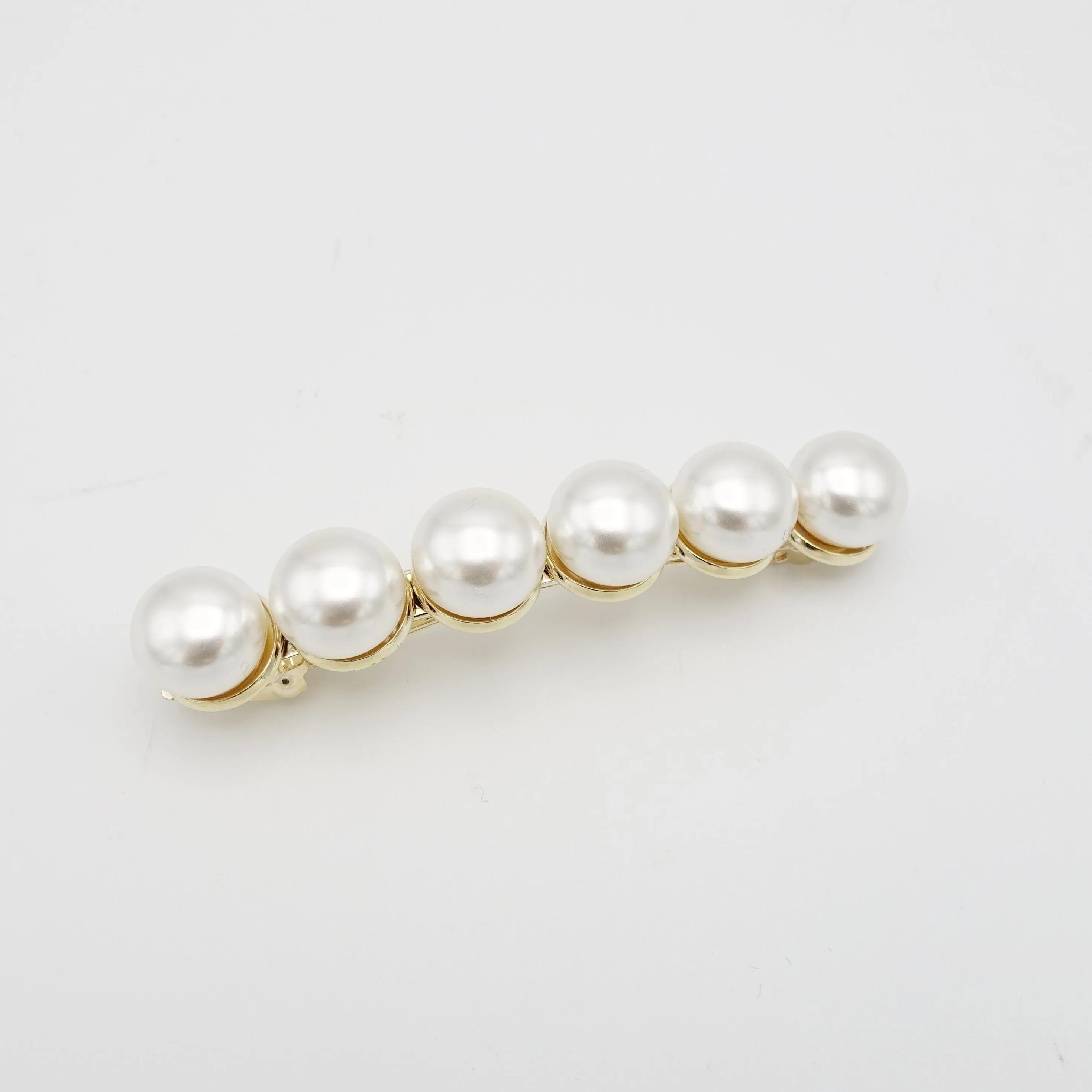 donuts pearl embellished french barrette women hair accessory