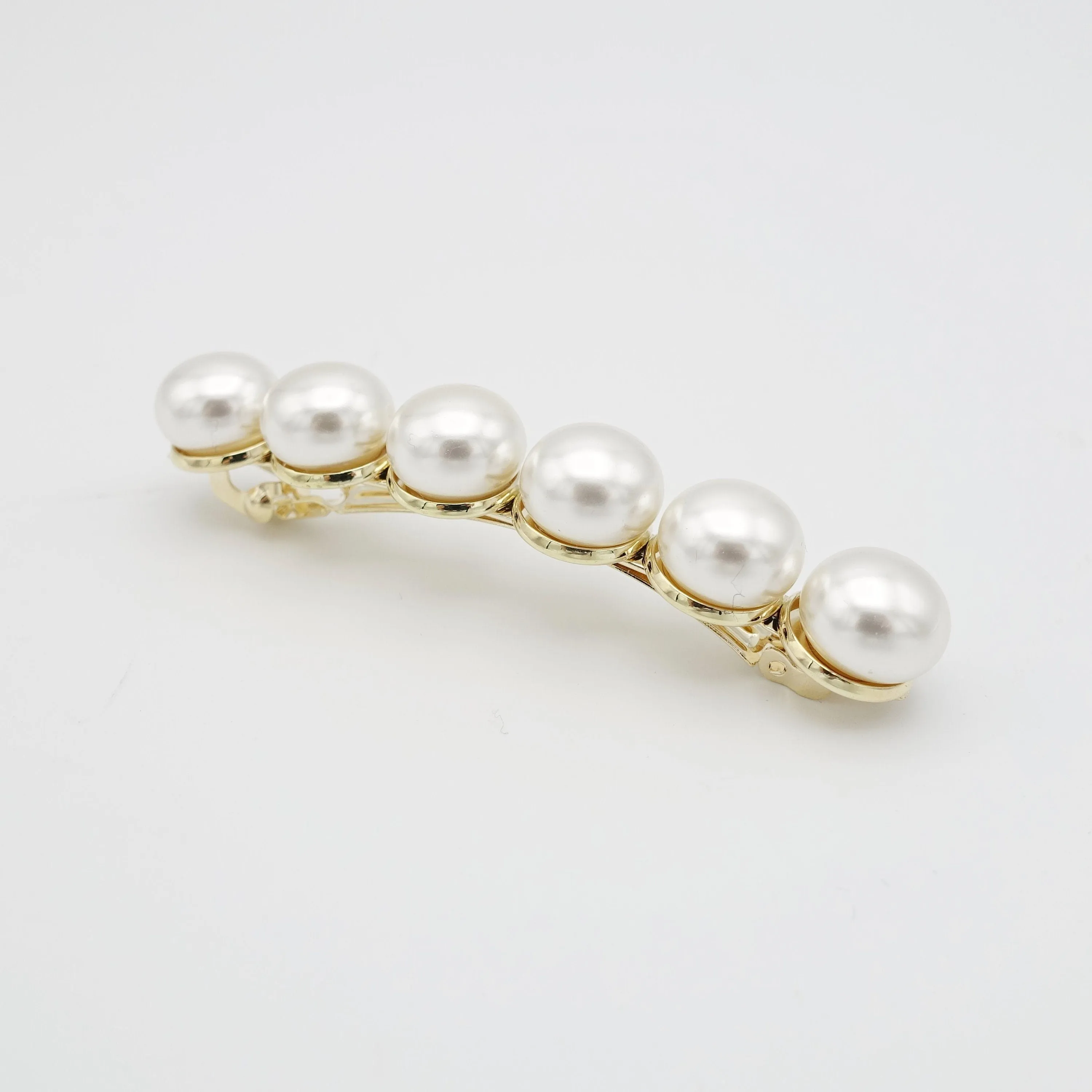 donuts pearl embellished french barrette women hair accessory