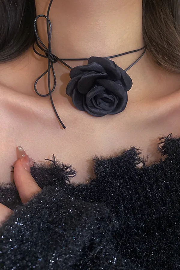 Elegant Rose Flower Multi-layered Necklace