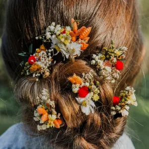 Fall preserved flower hairpins