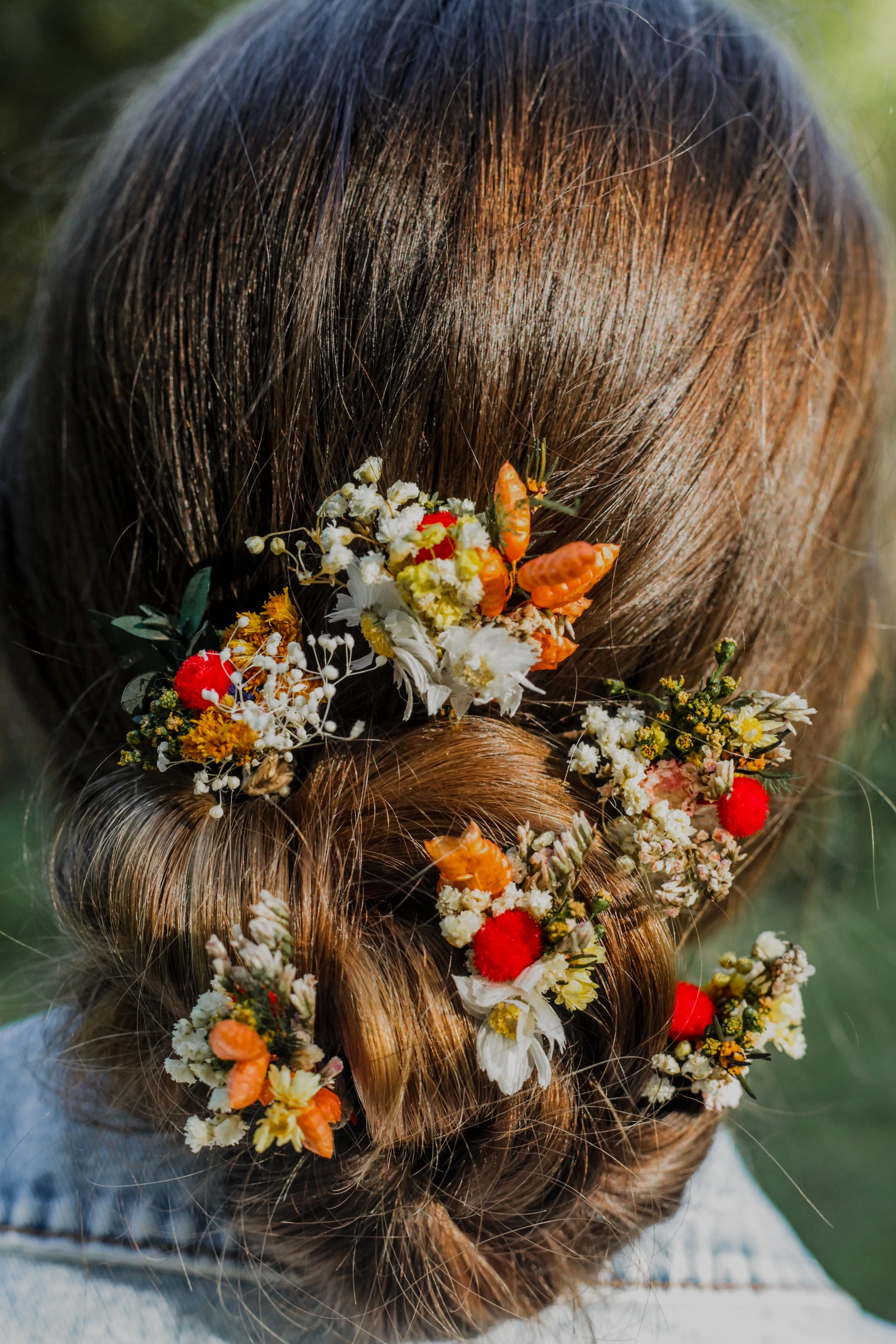 Fall preserved flower hairpins