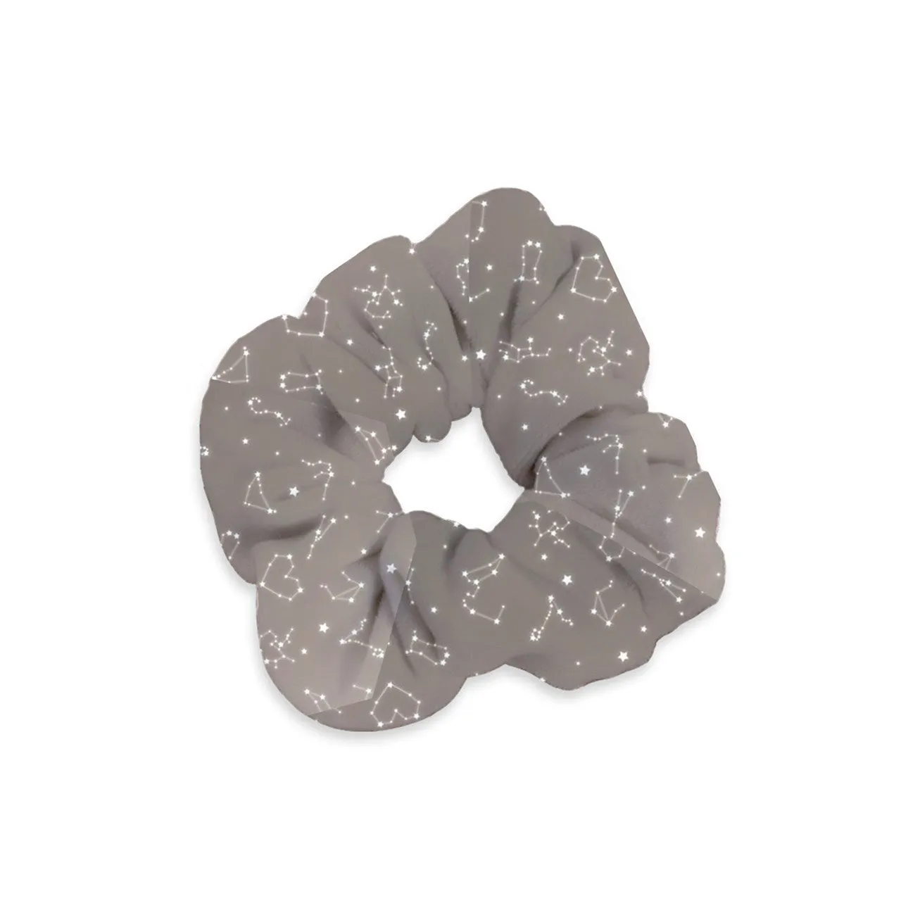 Fluffy Constellation Grey Velvet Scrunchie