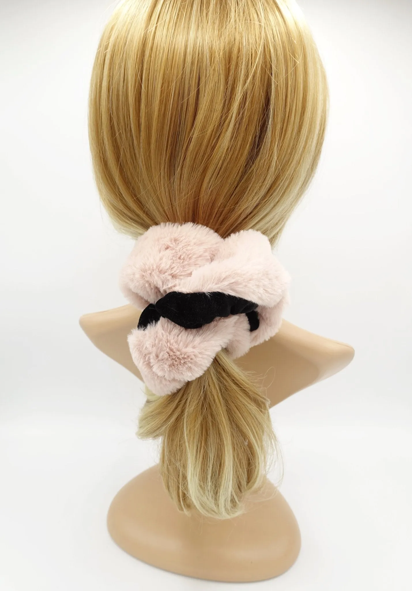 fur velvet scrunchies two tone scrunchie stylish hair elastic women accessory