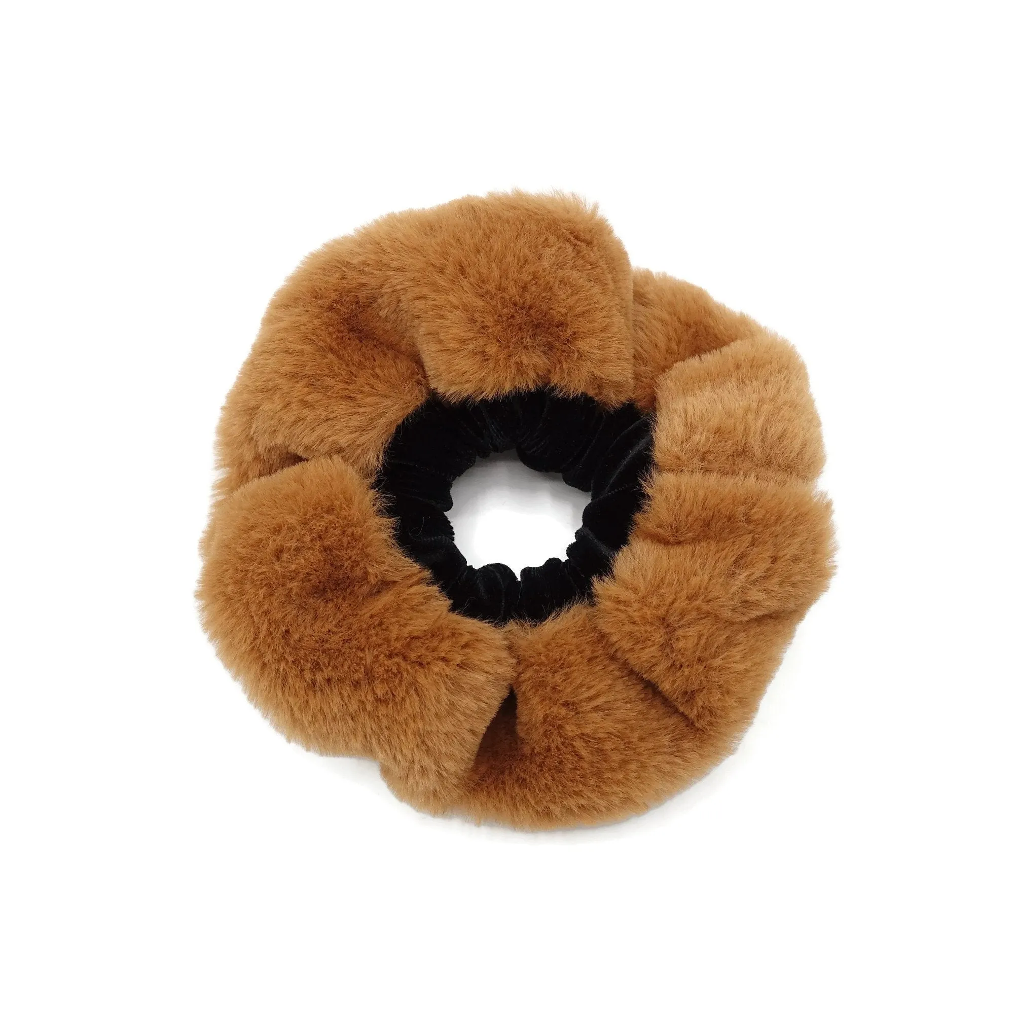 fur velvet scrunchies two tone scrunchie stylish hair elastic women accessory