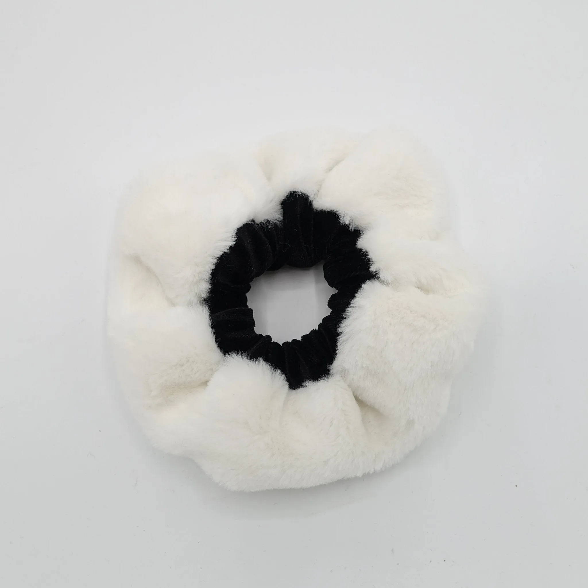 fur velvet scrunchies two tone scrunchie stylish hair elastic women accessory