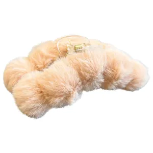 Fuzzy Claw Clip - Khaki