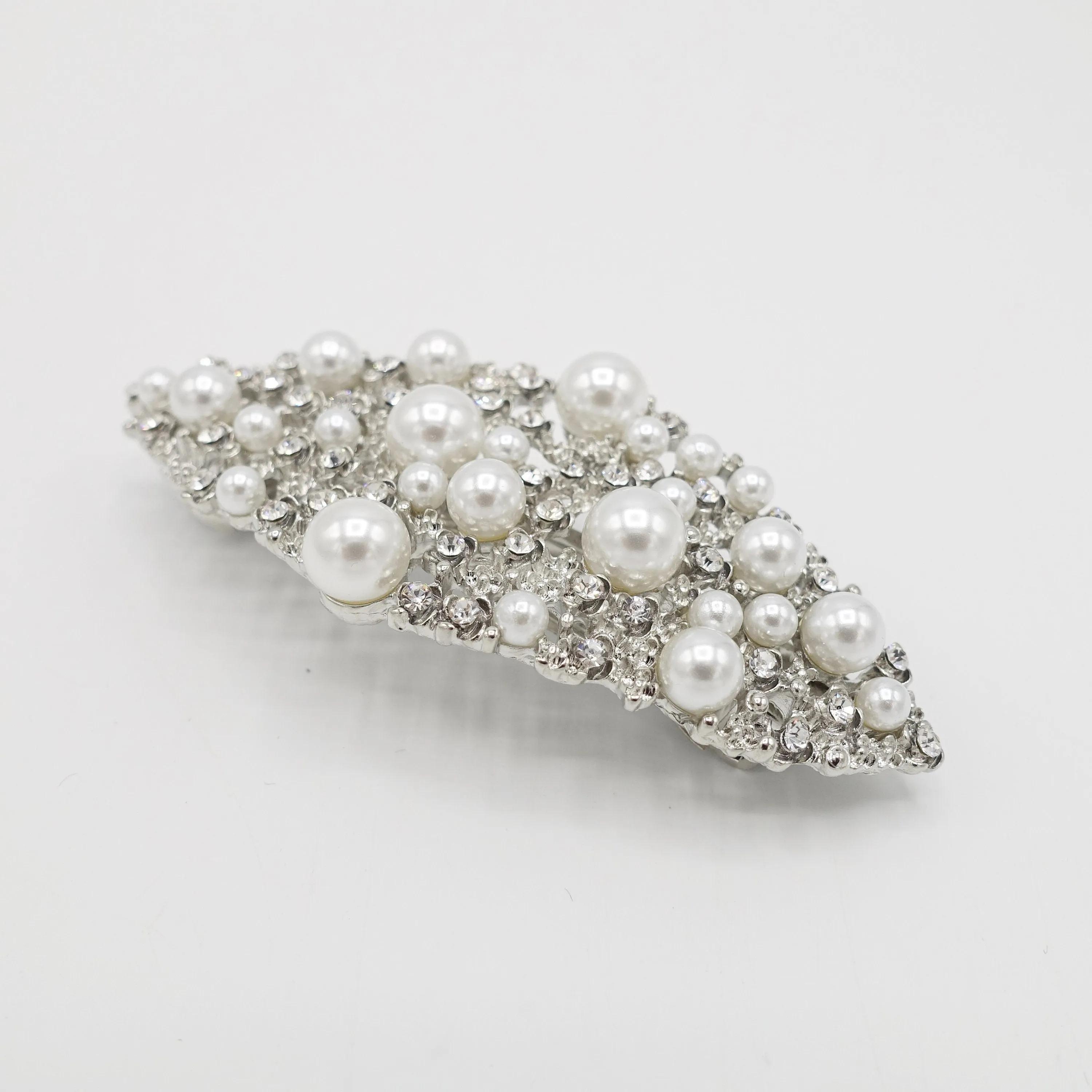 galaxy pearl rhinestone hair barrette