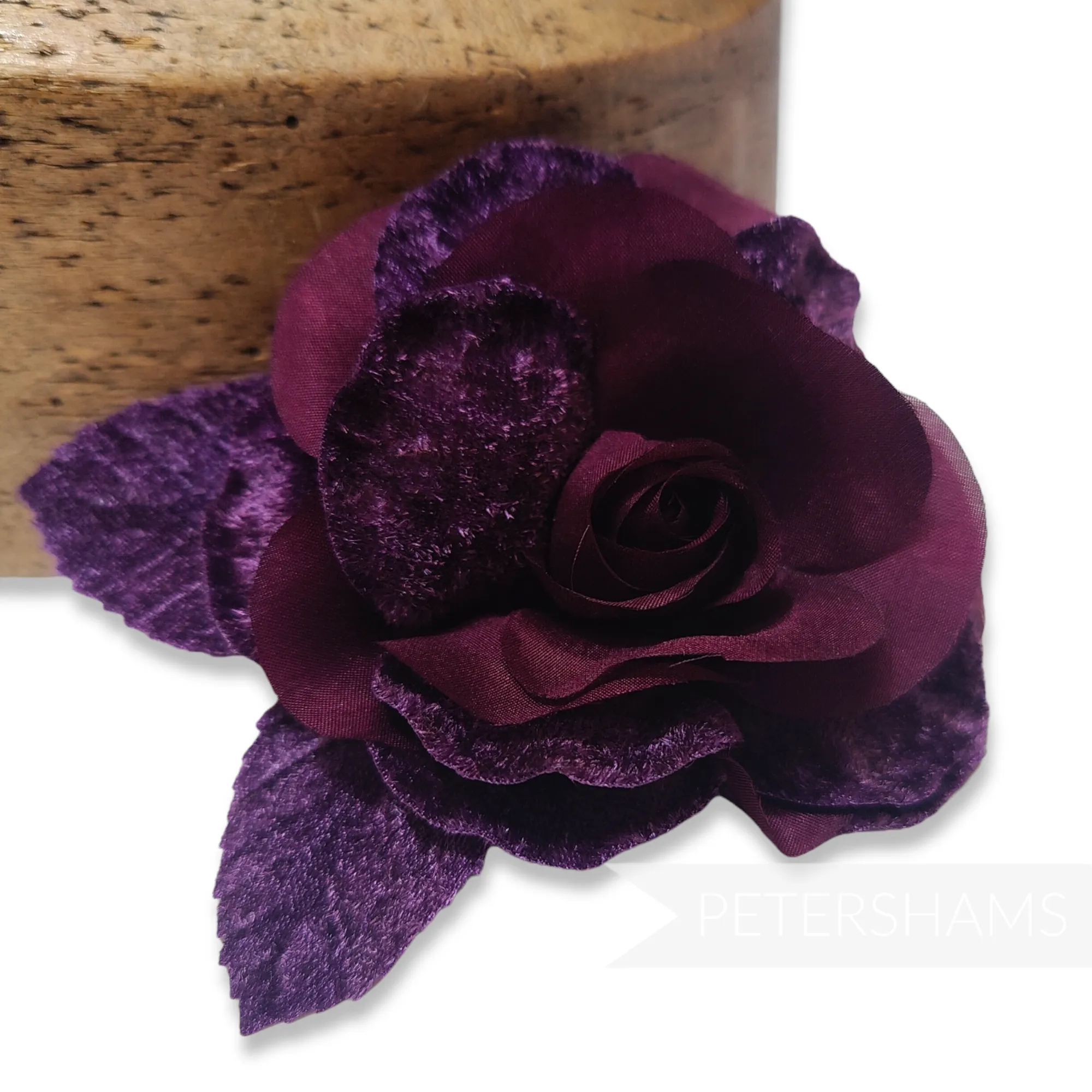 'Giavanna' 10cm Silk and Velvet Rose Flower Hat Mount