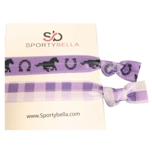 Girls Purple Equestrian Horse Hair Ties - 2pc Set