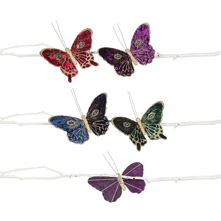 Glitter and Velvet Butterfly Clip