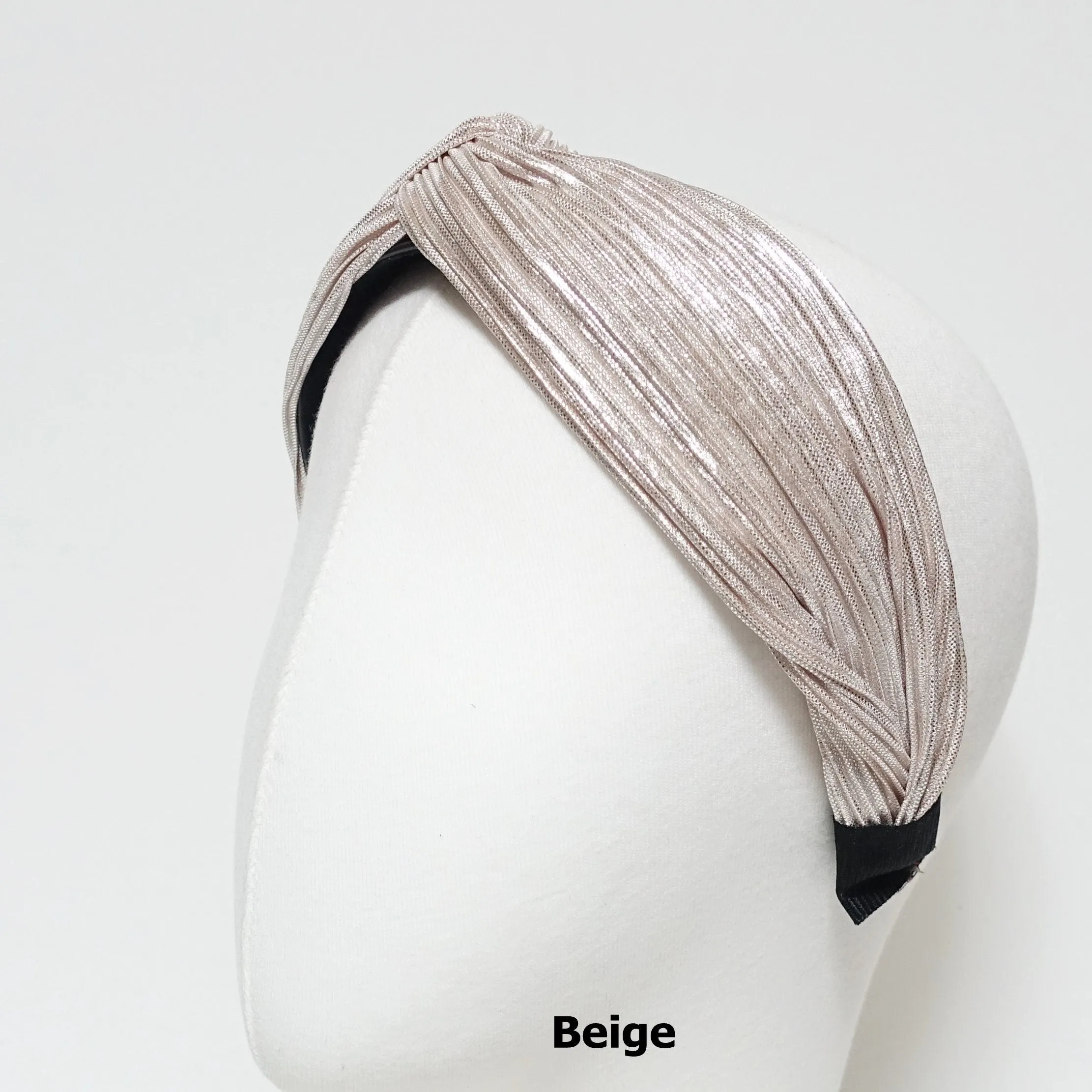 glittering pleated cross headband stylish woman hairband accessory