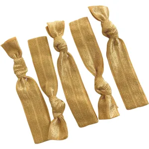 Gold Ribbon Hair Ties - 5 Pack