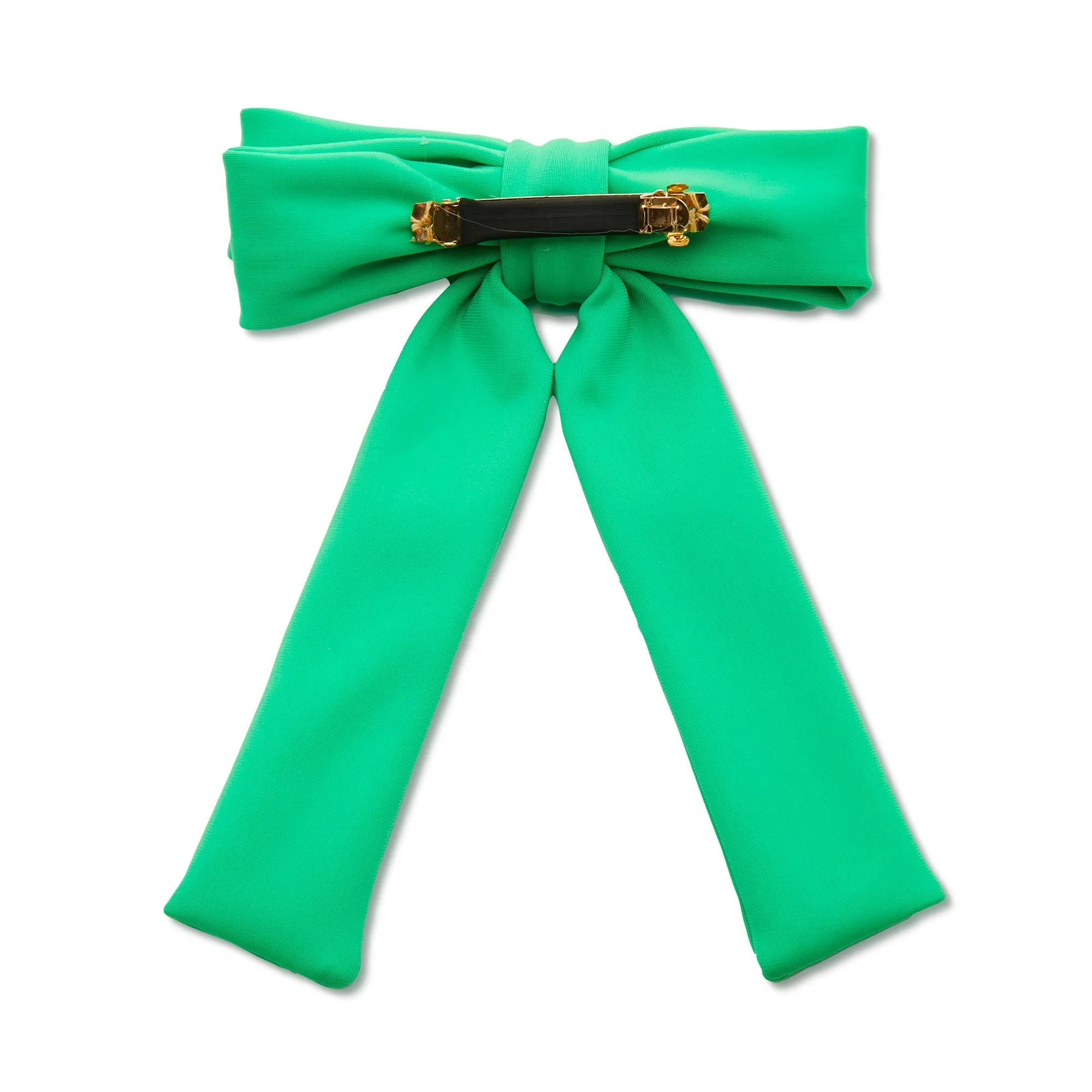 GRASS GREEN NEOPRENE ANTOINETTE BOW BARRETTE