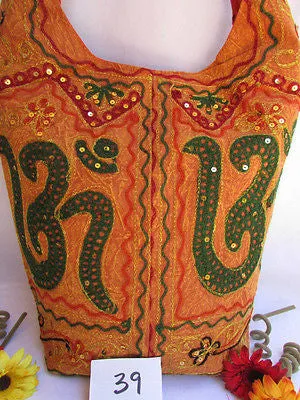 Green Orange Brown Cross Body Messenger Hand Fabric India Sign