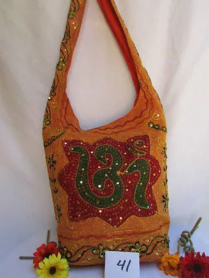 Green Orange Brown Cross Body Messenger Hand Fabric India Sign