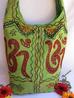 Green Orange Brown Cross Body Messenger Hand Fabric India Sign